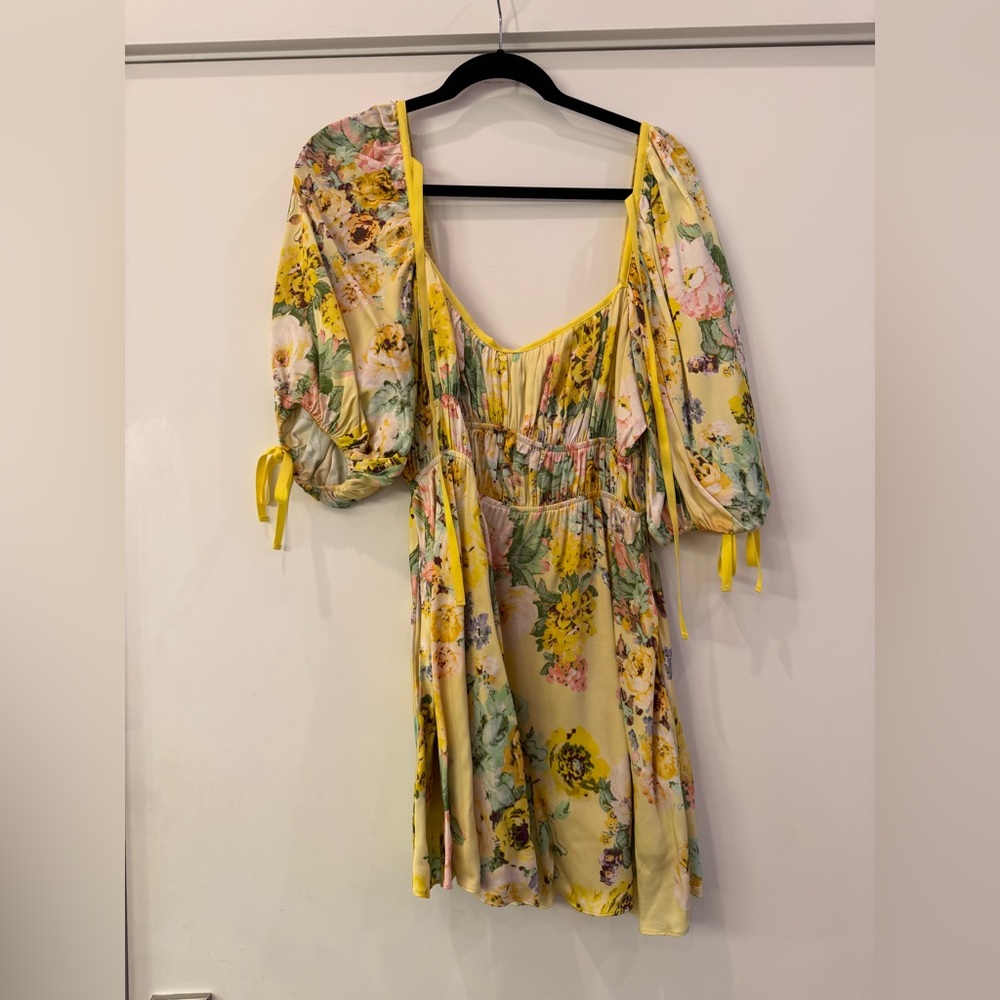 For Love And Lemons Yellow Floral Dress